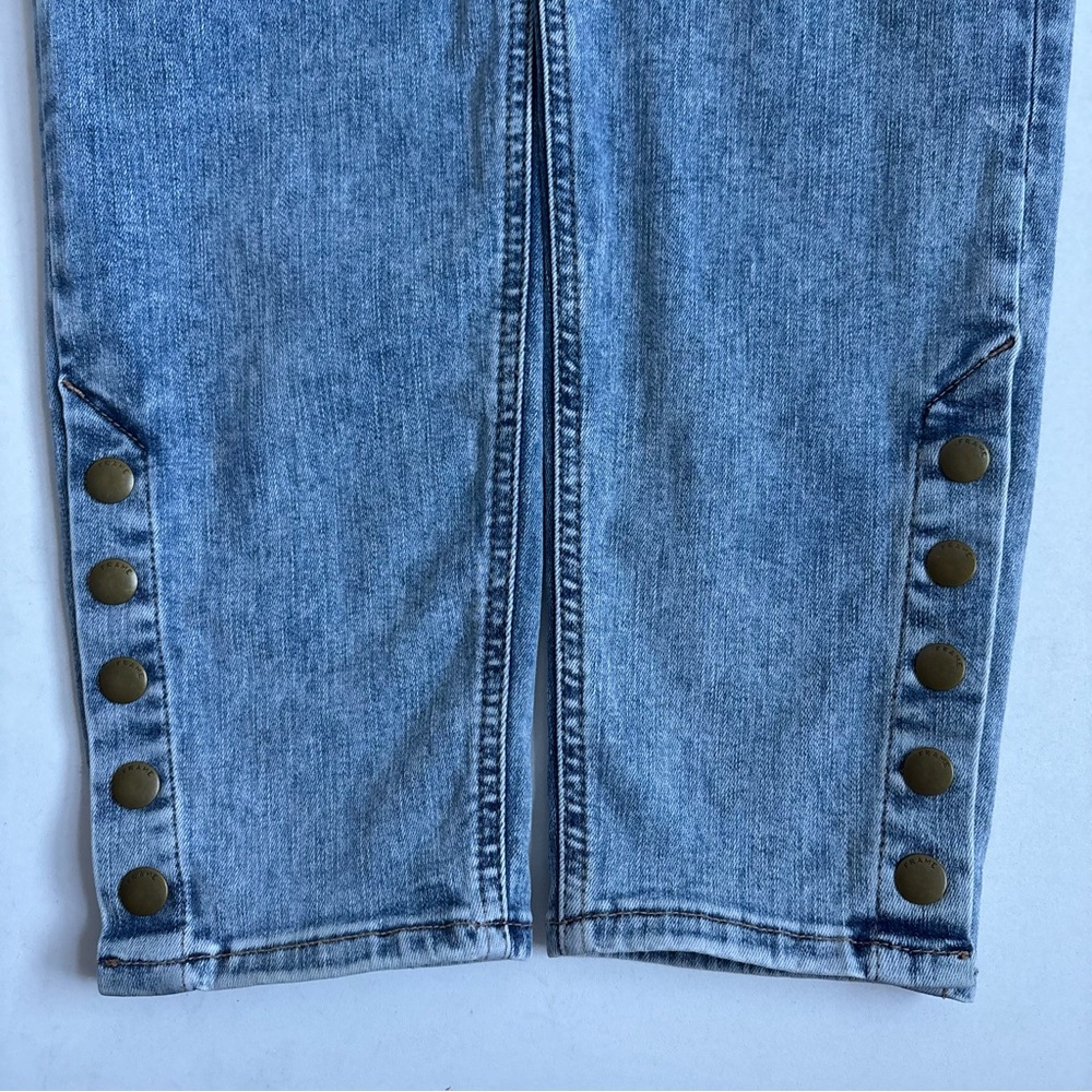 FRAME Esther The Snapped Cropped High-Rise Blue Ankle Denim Leggings Size 28 - Picture 13 of 16